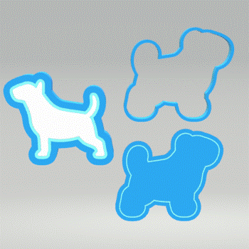 3pc Bull Terrier Bath Bomb Mold STL File
