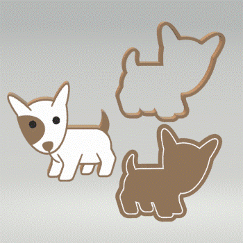 3pc Bull Terrier Puppy Bath Bomb Mold STL File