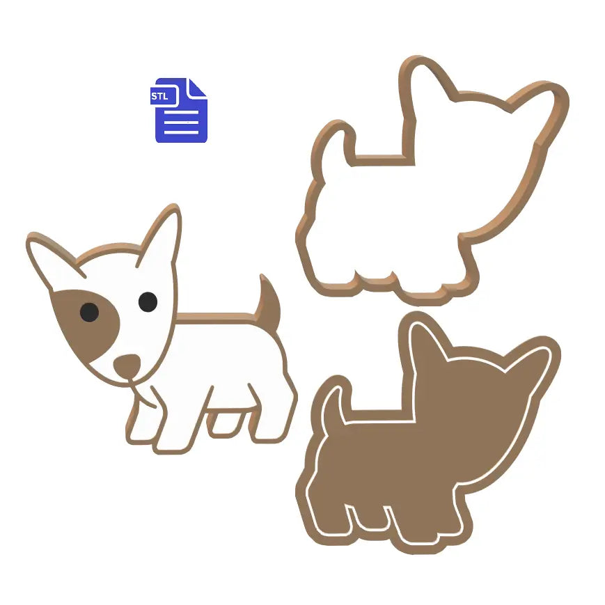 3pc Bull Terrier Puppy Bath Bomb Mold STL File - for 3D printing - FILE ONLY - The Crafts and Glitter Shop