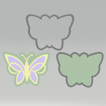 3pc Butterfly Bath Bomb Mold STL File