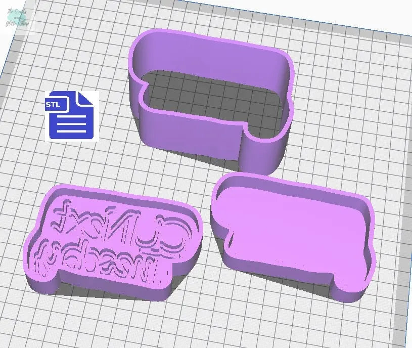 3pc CU Next Tuesday Bath Bomb Mold STL File - for 3d printing - FILEONLY - Bath Bomb Mould Press 3 Part