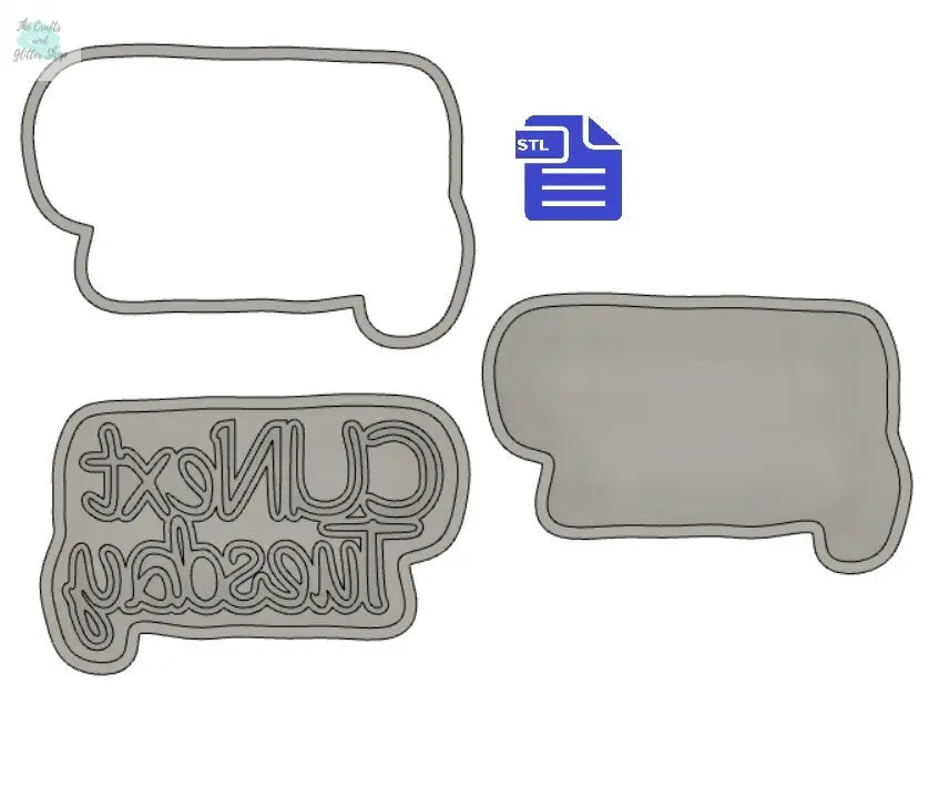 3pc CU Next Tuesday Bath Bomb Mold STL File - for 3d printing - FILEONLY - Bath Bomb Mould Press 3 Part