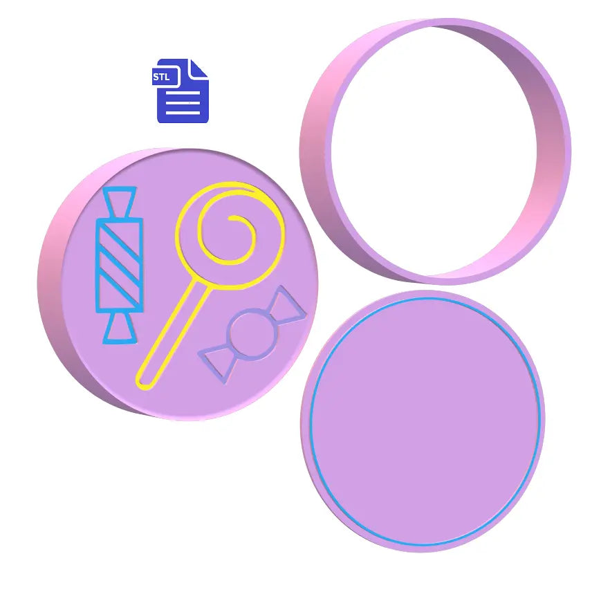 3pc Candies Bath Bomb Mold STL File - for 3D printing - FILE ONLY - The Crafts and Glitter Shop