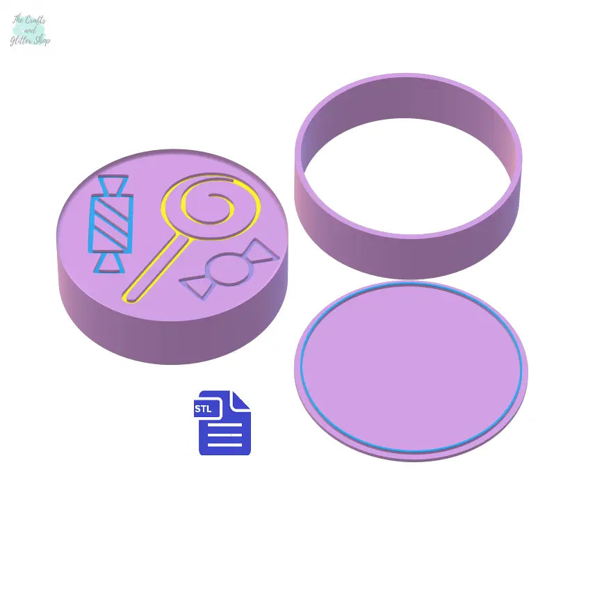 3pc Candies Bath Bomb Mold STL File - for 3D printing - FILE ONLY - The Crafts and Glitter Shop