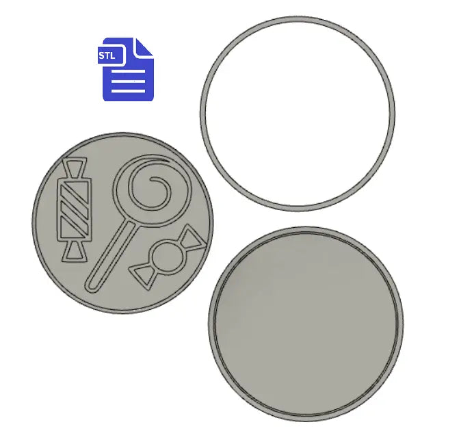 3pc Candies Bath Bomb Mold STL File - for 3D printing - FILE ONLY - The Crafts and Glitter Shop