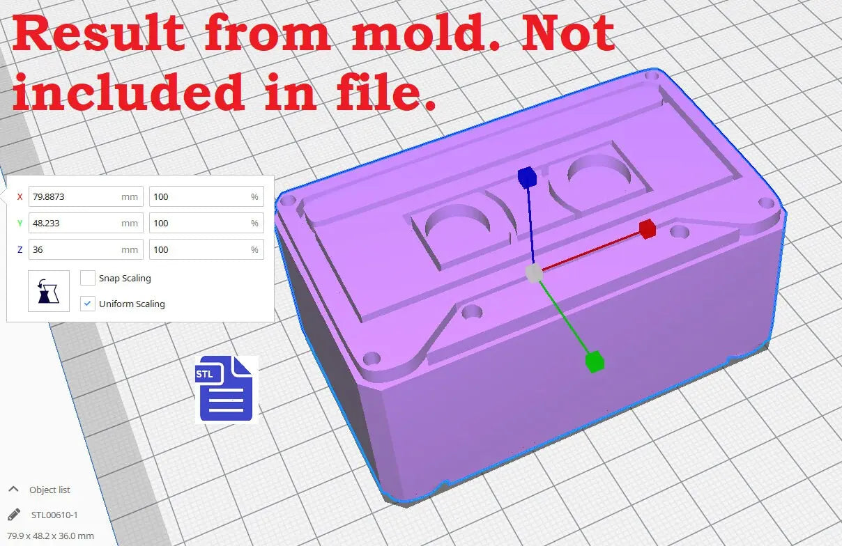 3pc Cassette Bath Bomb Mold STL File - for 3D printing - FILE ONLY - 3 piece Hand Press Bath Bomb Mould