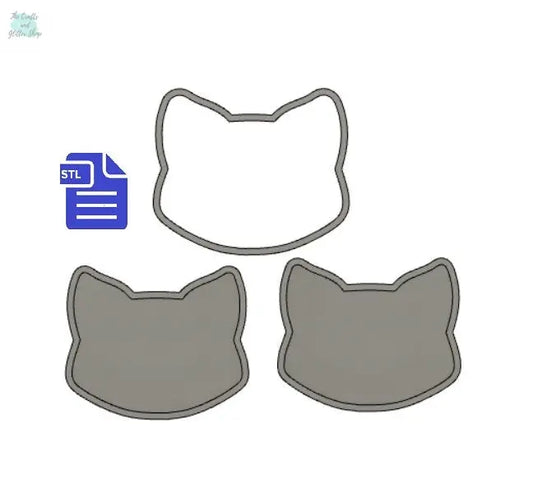 3pc Cat Head Bath Bomb Mold STL File - for 3D printing - FILE ONLY - 3 piece Cat Head Hand Press Bath Bomb Mould - The Crafts and Glitter Shop