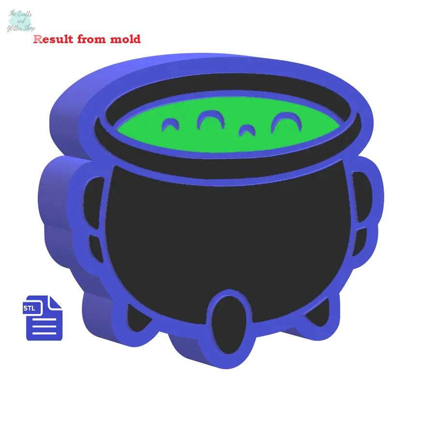 3pc Cauldron Bath Bomb Mold STL File - for 3D printing - FILE ONLY for printing your own molds for bath bombs solid shampoo shower steamers - The Crafts and Glitter Shop