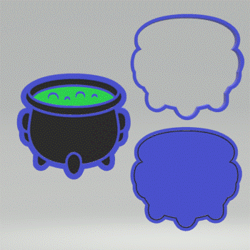 3pc Cauldron Bath Bomb Mold STL File