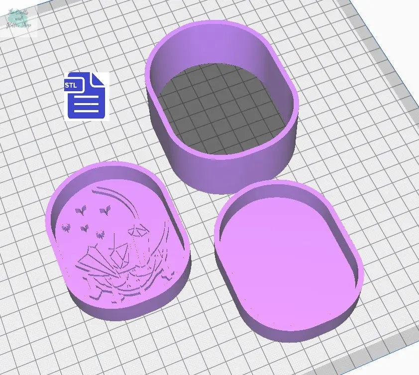 3pc Celestial Moon Bath Bomb Mold Bath Bomb Mold STL File - for 3D printing - FILE ONLY - 3 piece hand press bath bomb mould - The Crafts and Glitter Shop