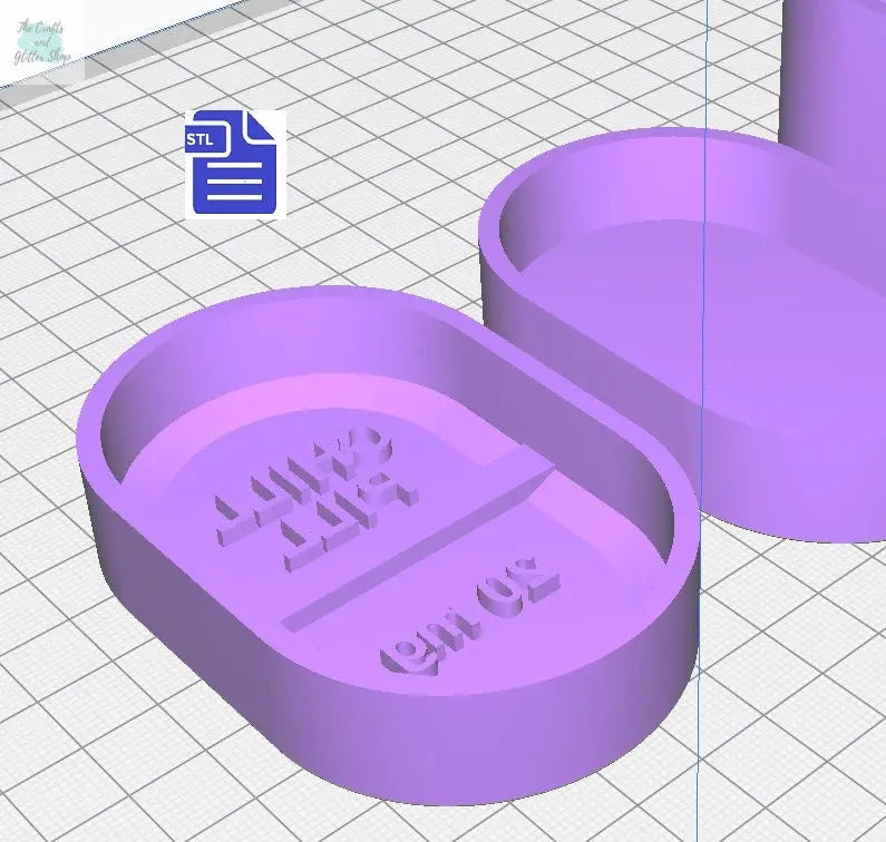 3pc Chill Pill Bath Bomb Mold STL File - for 3D printing - FILE ONLY - 3 piece Chill Pill Hand Press Bath Bomb Mould - The Crafts and Glitter Shop