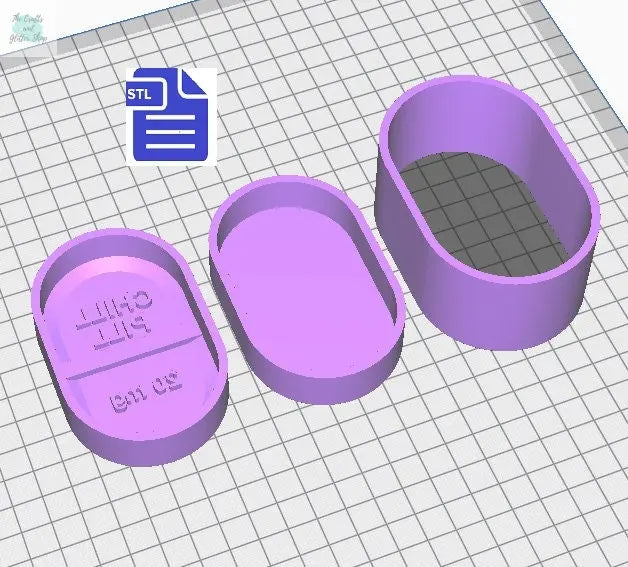 3pc Chill Pill Bath Bomb Mold STL File - for 3D printing - FILE ONLY - 3 piece Chill Pill Hand Press Bath Bomb Mould - The Crafts and Glitter Shop