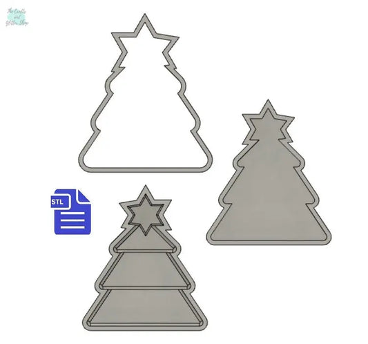 3pc Christmas Tree Bath Bomb Mold STL File - for 3D printing - FILE ONLY - The Crafts and Glitter Shop