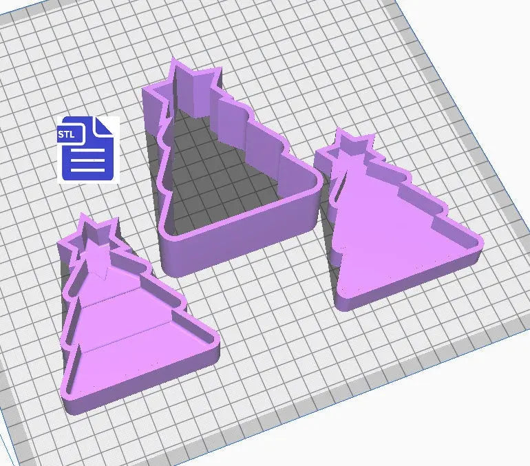 3pc Christmas Tree Bath Bomb Mold STL File - for 3D printing - FILE ONLY - The Crafts and Glitter Shop