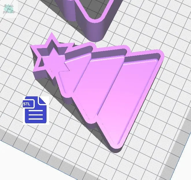 3pc Christmas Tree Bath Bomb Mold STL File - for 3D printing - FILE ONLY - The Crafts and Glitter Shop