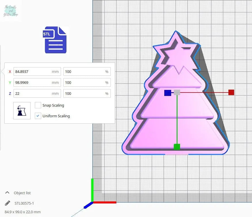 3pc Christmas Tree Bath Bomb Mold STL File - for 3D printing - FILE ONLY - The Crafts and Glitter Shop