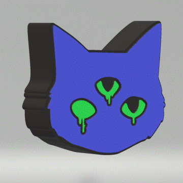3pc Creepy Cat Bath Bomb Mold STL File