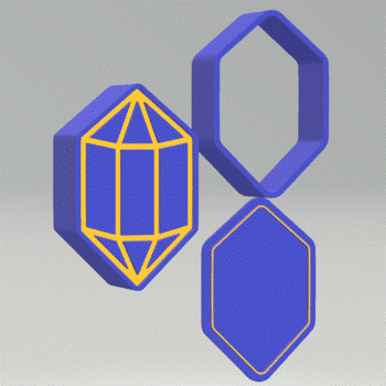 3pc Crystal Bath Bomb Mold STL File - for 3D printing - FILE ONLY - The Crafts and Glitter Shop