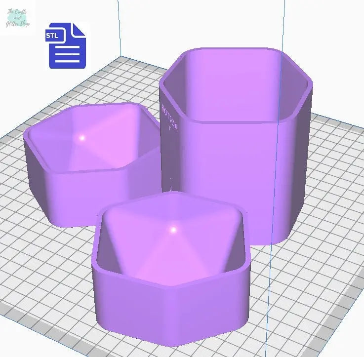 3pc D20 Bath Bomb Mold STL File - for 3D printing - FILE ONLY - 3 part D20 hand press bath bomb mould - The Crafts and Glitter Shop