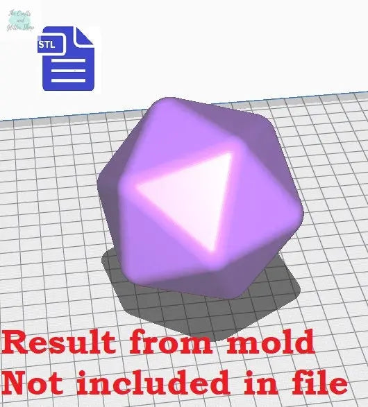 3pc D20 Bath Bomb Mold STL File - for 3D printing - FILE ONLY - 3 part D20 hand press bath bomb mould - The Crafts and Glitter Shop