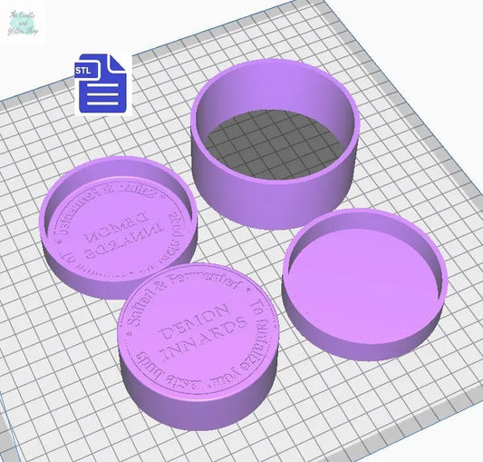 3pc Demon Innards Bath Bomb Mold - Magic Potion Label Bath Bomb Mold STL File - for 3D printing - FILE ONLY - 3 piece hand press mold - The Crafts and Glitter Shop