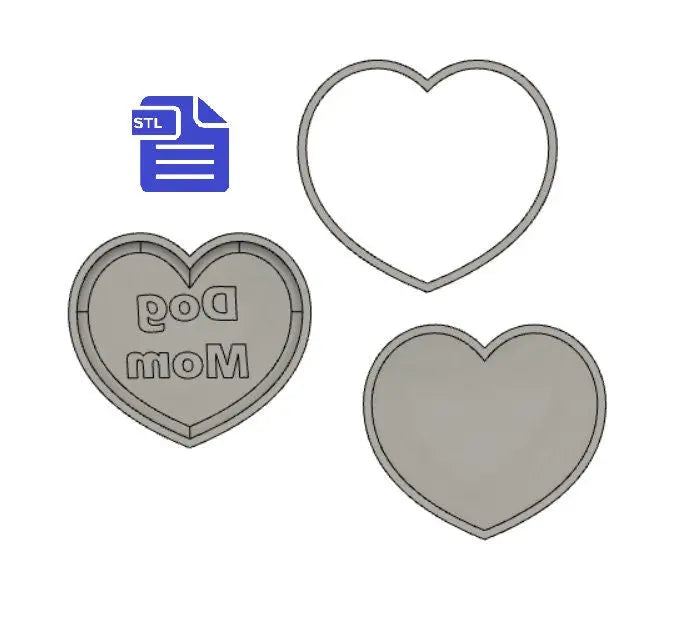 3pc Dog Mom Bath Bomb Mold STL File - for 3D printing - FILE ONLY - 3 part Pet Mother's Day Bath Bomb Mould Press - The Crafts and Glitter Shop