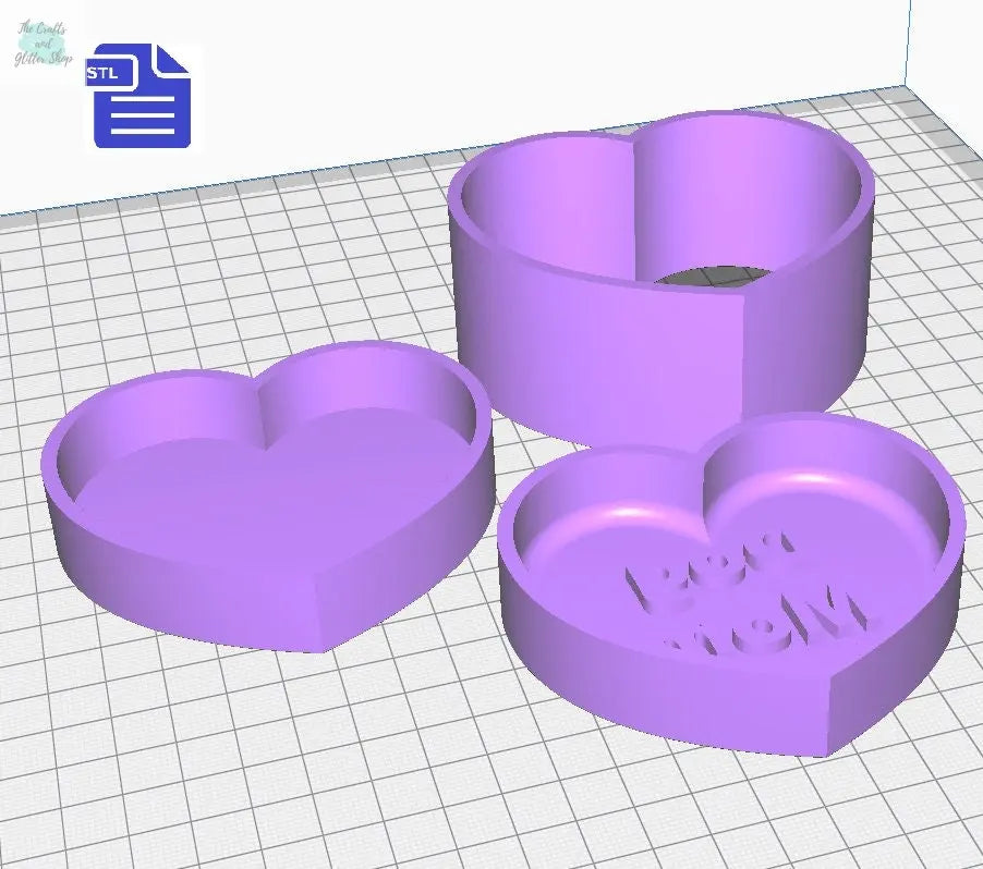 3pc Dog Mom Bath Bomb Mold STL File - for 3D printing - FILE ONLY - 3 part Pet Mother's Day Bath Bomb Mould Press - The Crafts and Glitter Shop