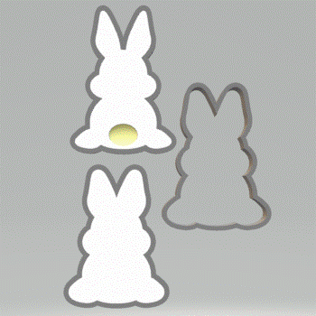 3pc Easter Bunny Bath Bomb Mold STL File