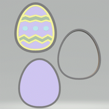 3pc Easter Egg Bath Bomb Mold STL File