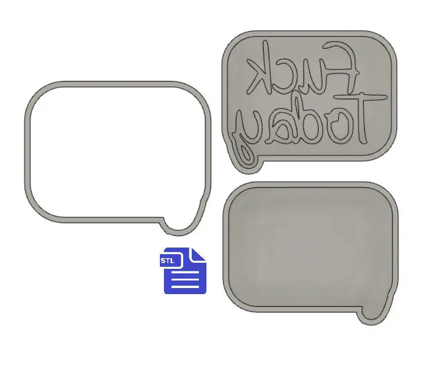 3pc F*ck Today Bath Bomb Mold STL File - for 3D printing - FILE ONLY - 3 piece Bath Bomb Press Mould