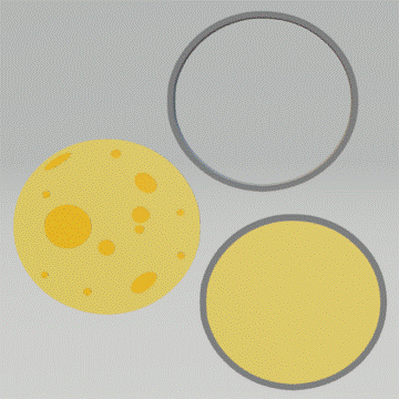3pc Full Moon Bath Bomb Mold STL File