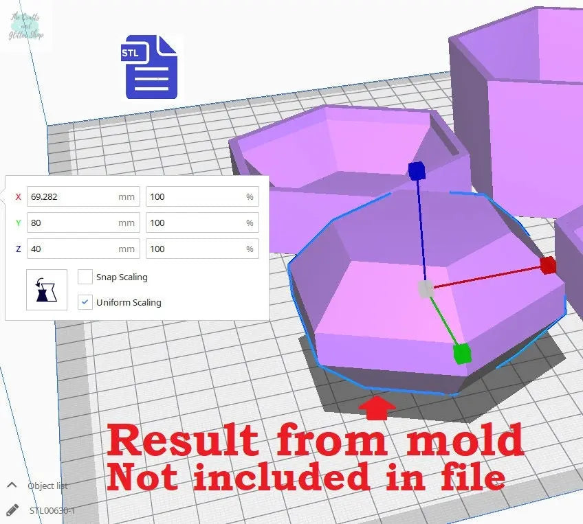 3pc Gemstone Bath Bomb Mold Bath Bomb Mold STL File - for 3D printing - FILE ONLY - 3 piece Hand Press Gemstone Mould - Shower Steamer