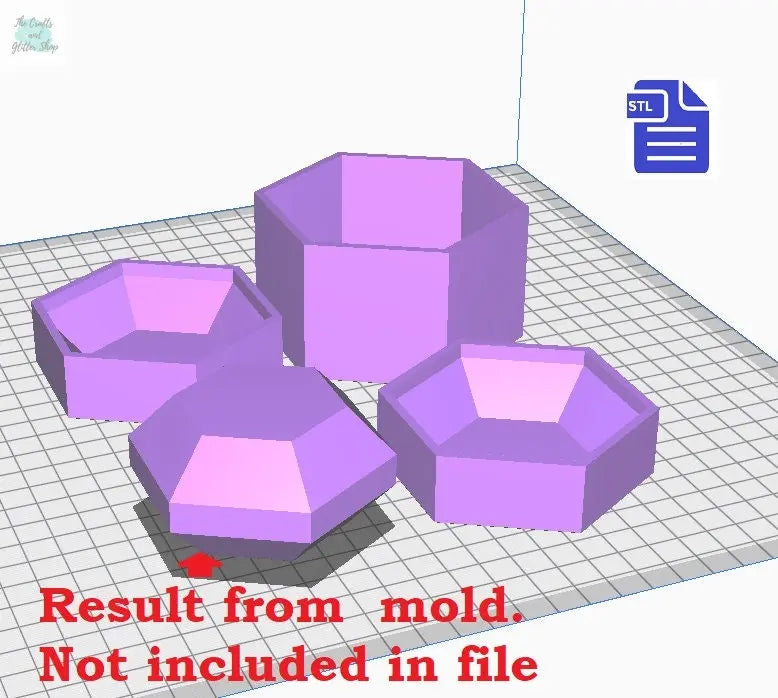 3pc Gemstone Bath Bomb Mold Bath Bomb Mold STL File - for 3D printing - FILE ONLY - 3 piece Hand Press Gemstone Mould - Shower Steamer