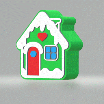 3pc Gingerbread House Bath Bomb Mold STL File