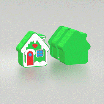 3pc Gingerbread House Bath Bomb Mold STL File