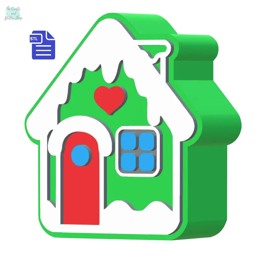 3pc Gingerbread House Bath Bomb Mold STL File - for 3D printing - FILE ONLY - 3 part Winter Cabin Solid Shampoo Manual Hand Press Mould - The Crafts and Glitter Shop