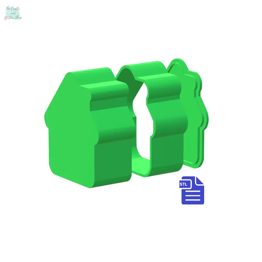 3pc Gingerbread House Bath Bomb Mold STL File - for 3D printing - FILE ONLY - 3 part Winter Cabin Solid Shampoo Manual Hand Press Mould - The Crafts and Glitter Shop