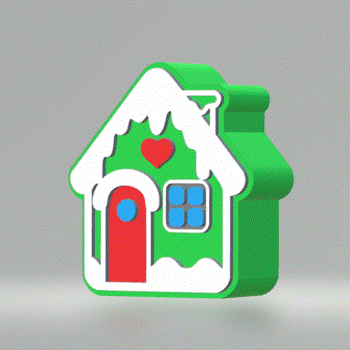 3pc Gingerbread House Bath Bomb Mold STL File