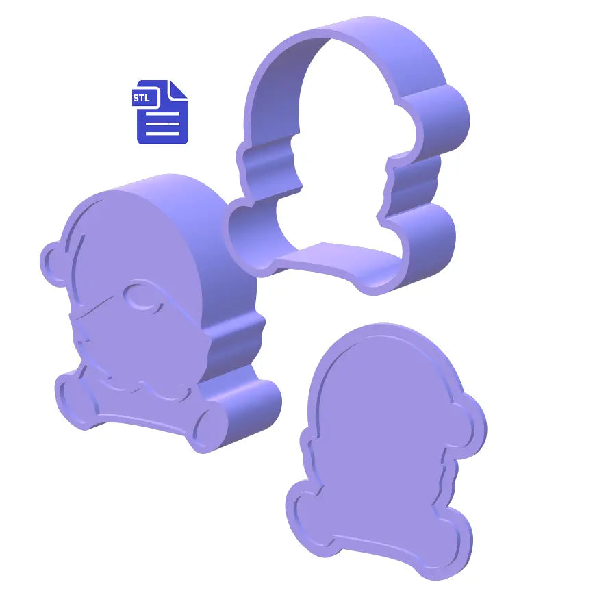 3pc Gnome Bath Bomb Mold STL File - for 3D printing - FILE ONLY - 3 piece Push Mold - The Crafts and Glitter Shop