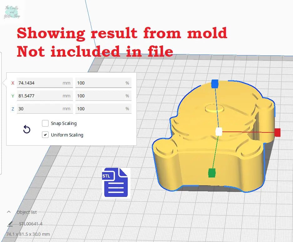 3pc Gnome Bath Bomb Mold STL File - for 3D printing - FILE ONLY - 3 piece Push Mold - The Crafts and Glitter Shop