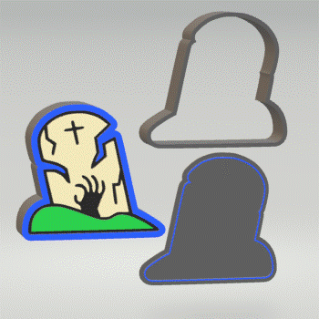 3pc Gravestone Bath Bomb Mold STL File