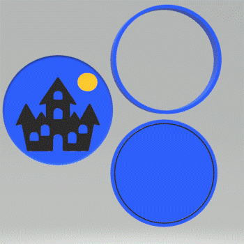 3pc Haunted House Bath Bomb Mold STL File - for 3D printing - FILE ONLY - 3 piece Halloween Push Mold for bath bombs solid shampoo fizzers - The Crafts and Glitter Shop