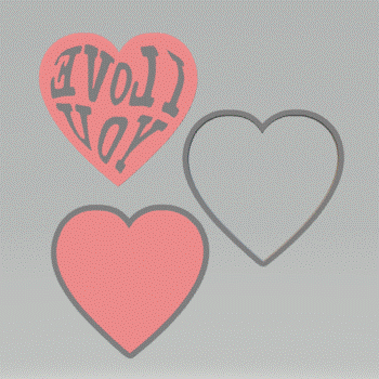 3pc I Love You Bath Bomb Mold STL File