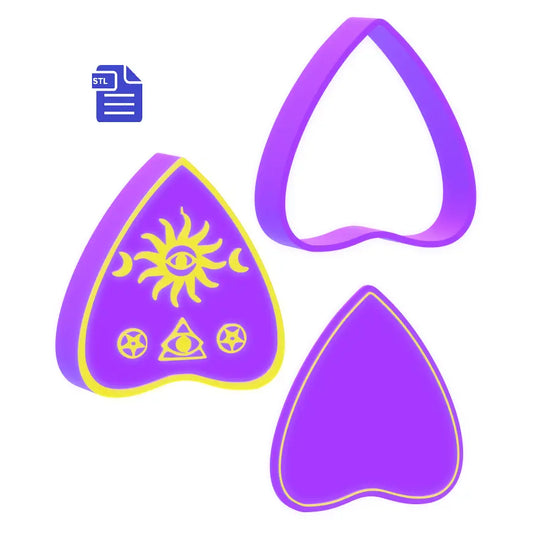 3pc Intuition Planchette Bath Bomb Mold STL File - for 3D printing - FILE ONLY - 3 piece ouija push mold for bath bombs shower steamers bar - The Crafts and Glitter Shop