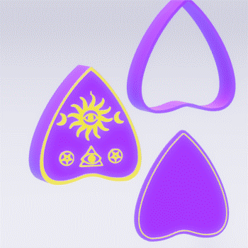 3pc Intuition Planchette Bath Bomb Mold STL File - for 3D printing - FILE ONLY - 3 piece ouija push mold for bath bombs shower steamers bar - The Crafts and Glitter Shop