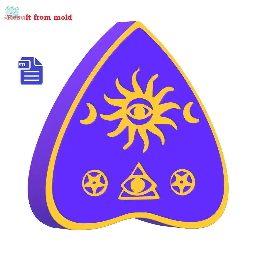 3pc Intuition Planchette Bath Bomb Mold STL File - for 3D printing - FILE ONLY - 3 piece ouija push mold for bath bombs shower steamers bar - The Crafts and Glitter Shop