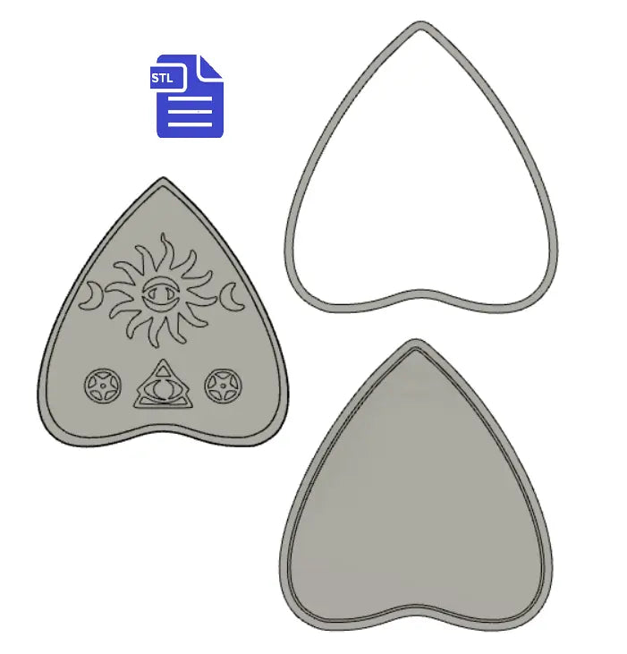 3pc Intuition Planchette Bath Bomb Mold STL File - for 3D printing - FILE ONLY - 3 piece ouija push mold for bath bombs shower steamers bar - The Crafts and Glitter Shop