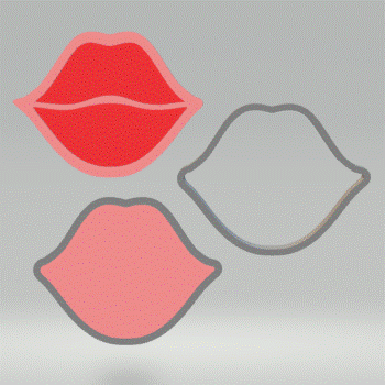 3pc Lips Bath Bomb Mold STL File