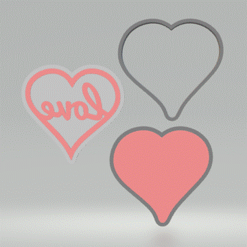 3pc Love Heart Bath Bomb Mold STL File