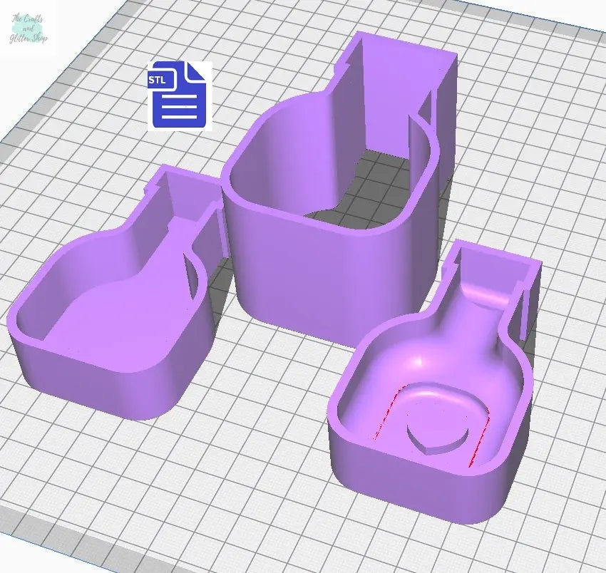 3pc Love Potion Bath Bomb Mold STL File - for 3D printing - FILE ONLY - 3 piece Hand Press Bath Bomb Mould - The Crafts and Glitter Shop